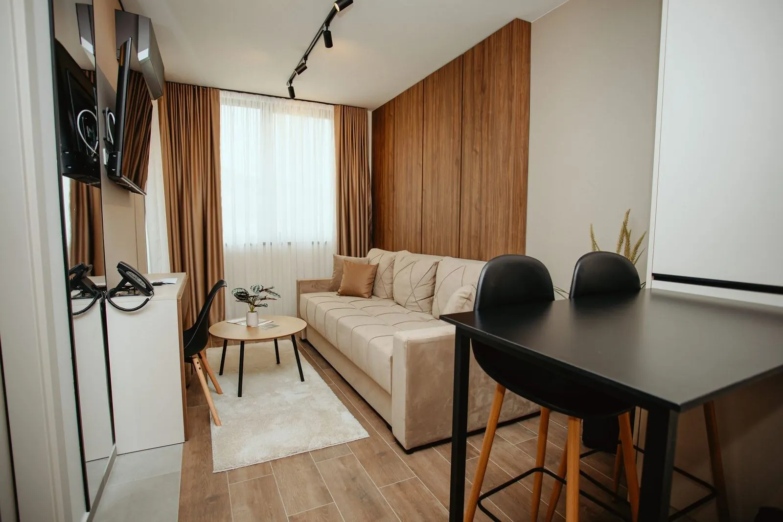 Standard apartment, sofa and dining table