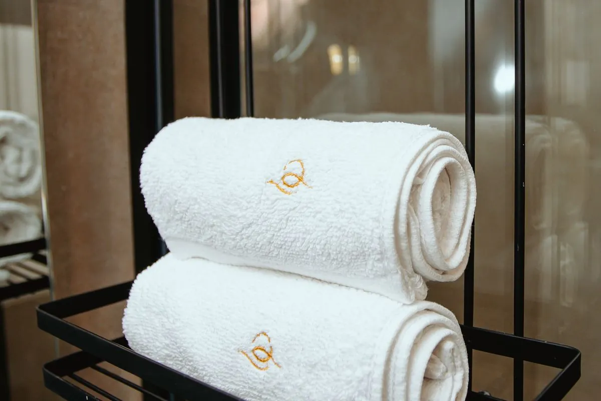 Towels in the apartment bathroom